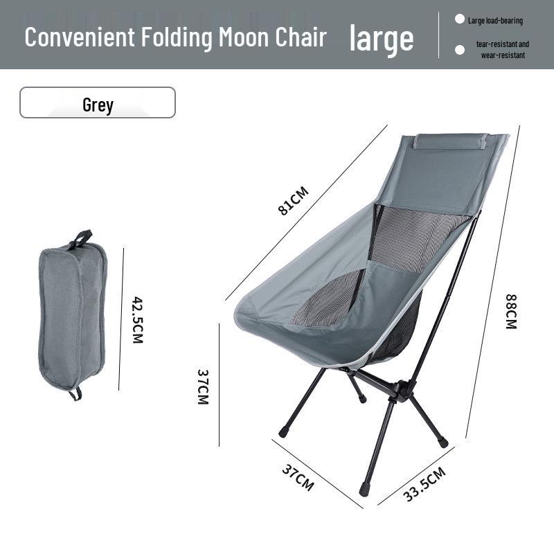 Portable Outdoor Moon Chair with Breathable Mesh Backrest – Folding Chair for Fishing, Art, and Beach Picnics