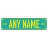 Personalisierter 2D-Flachguss-Straßenschild | 15,75×3,94\ Benutzerdefinierter Name & Nachricht | Mehrfarbige Wanddekoration für jede Szene