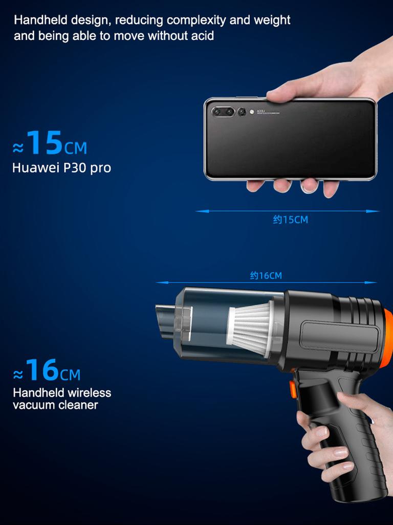 Car Vacuum Cleaner Wireless USB Charging Strong Suction Portable Handheld Mini Powerful Air Cleaning Machine for Home Appliances