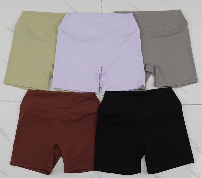 Women's High-Waist Yoga Fitness Shorts - Peach Hip, High-Elastic, Tight Athletic Wear