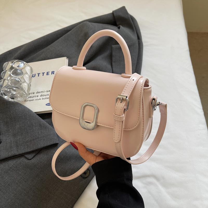 Fashion Niche Simple Temperament PU Portable Small Square Bag Women's Commute Advanced Sense Versatile Messenger Bag