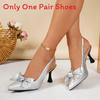 Summer Butterfly Knot High Heel Sandals For Women With Slim Heel And Pointed Toe