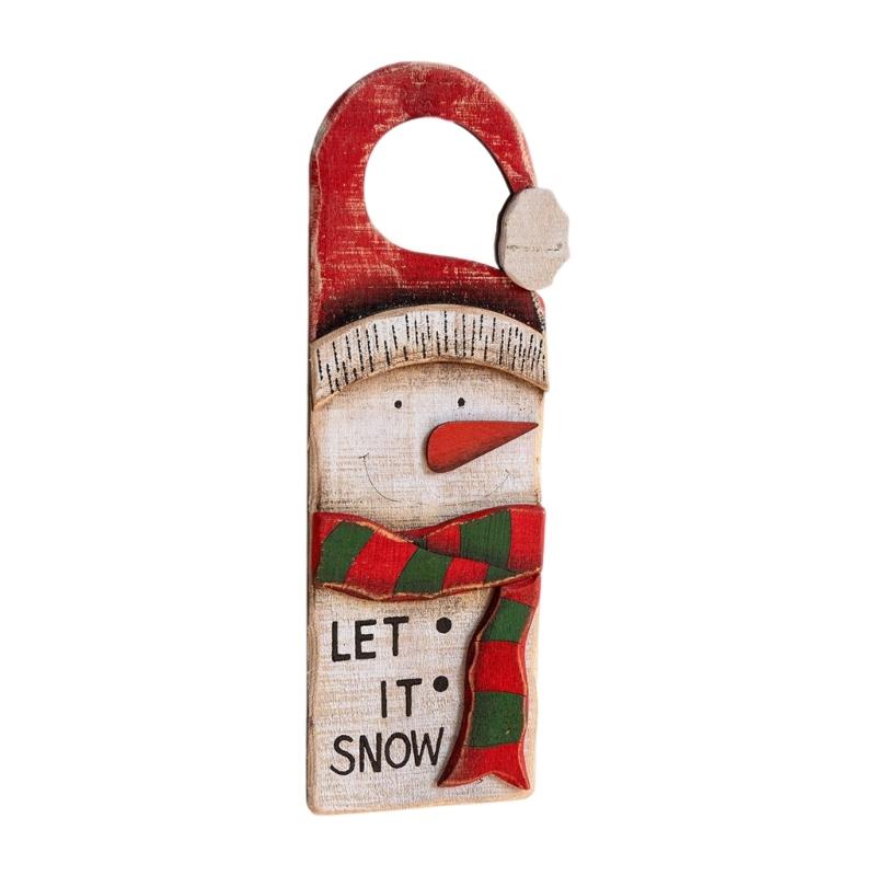 

Durable Christmas Door Plaque Efficient Wooden Holiday Decoration For Window Wall Indoor Outdoors