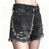 Silver Multi Layer Jean Chain With Cross Pendants Durable Metal Finish Fit For Punk Streetwear Concert Party Outfits