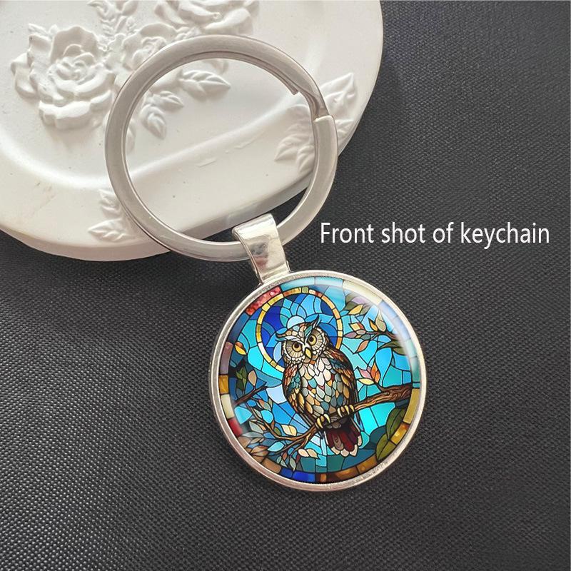 Time Stone Pendant Keychain; Metal Accessory Key Ring Pendant; Small Gift