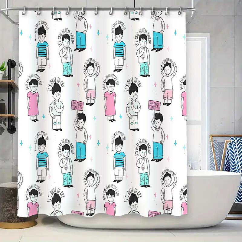 

Shower Curtain Botanical Floral Pattern Bathroom Decor Waterproof Fabric Vintage Nature Themed Home Textile Simple Style Fresh A W60H190(CM)-1 Pcs