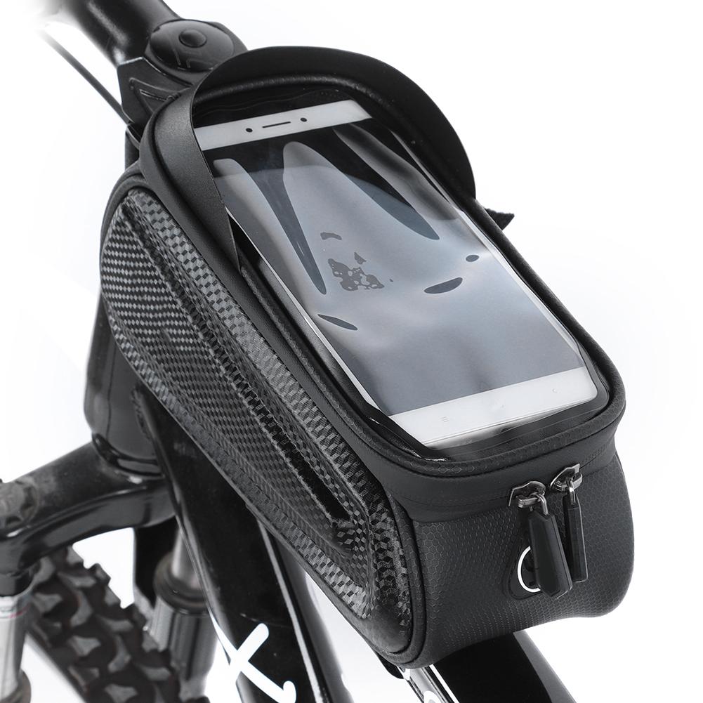 PVC Black Hard Shell Waterproof Performance Touching Screen Bike Bag Mobile Phone Bicycle Cycling Packet Equipment