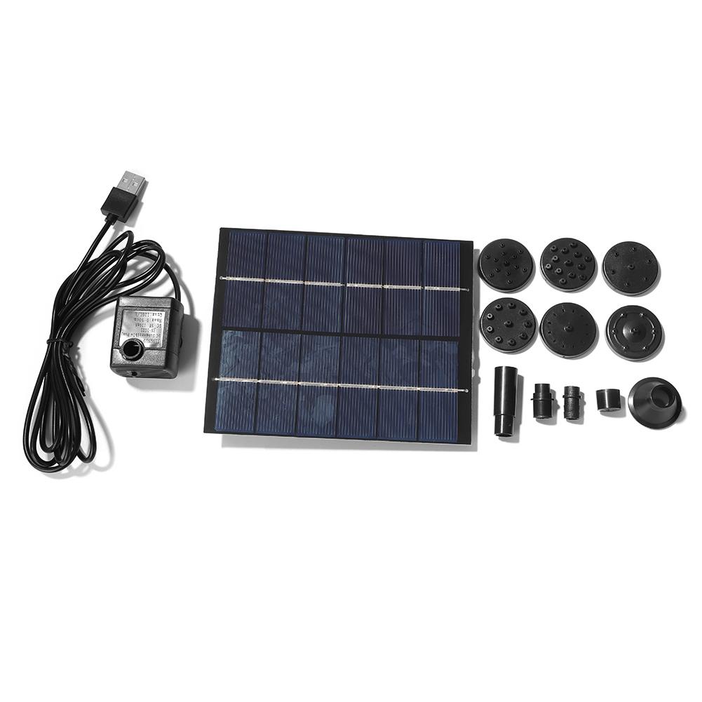 2W 6V Solar Fountain Water Pump Panel Home Garden Fish Pond Pool Watering Kits