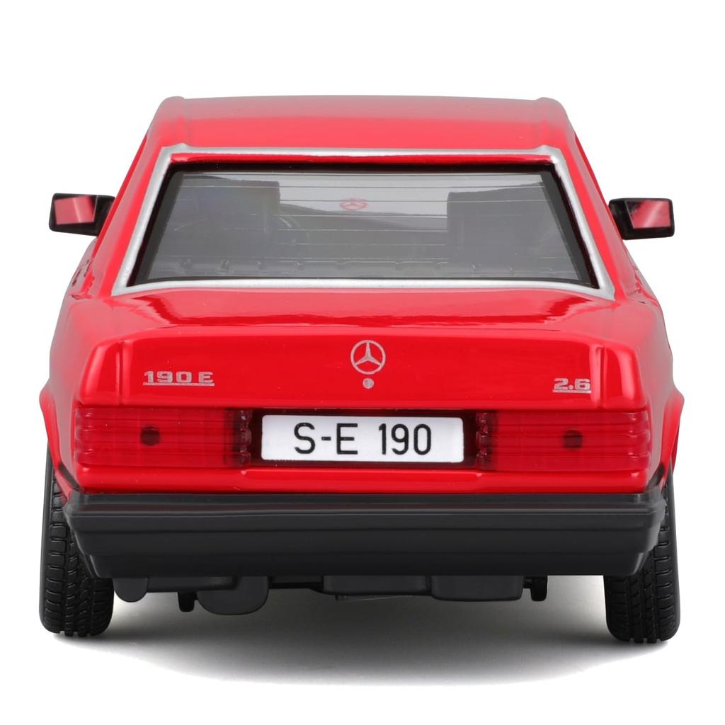 Bburago Scale 190E 1987 Red Diecast Model Car RD 1/25 Mercedes-Benz 2.6 (Finished Model) 18-21103