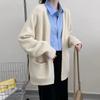 Korean Retro Chic Women's Knit Cardigan - 2025 Spring/Autumn, Loose Fit Sweater Coat