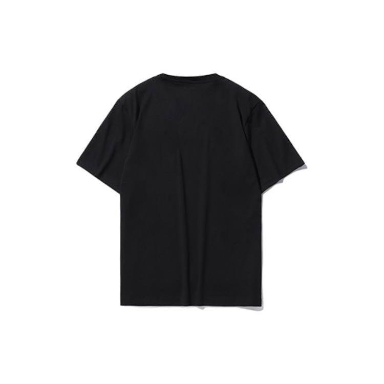 Li Ning Logo Print Round Neck Short Sleeve T-Shirt Unisex Tops Black AHSS481-1