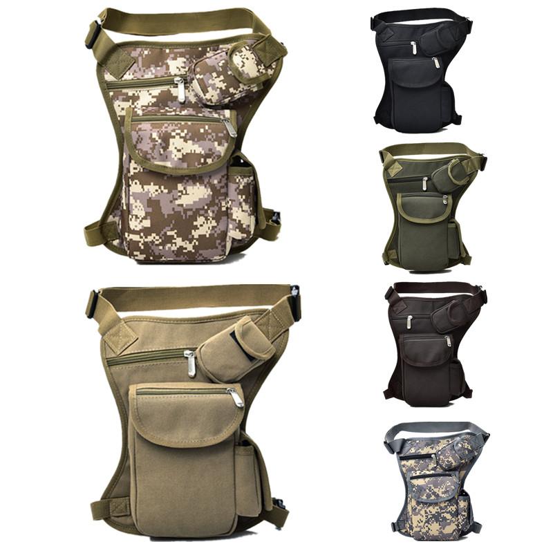Men Canvas Drop Leg Bag Waist Bag Fanny Pack Belt Hip Bum Travel Multi-purpose Motorcycle Messenger Shoulder Bag
