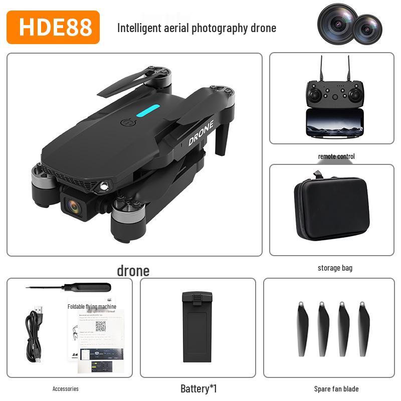 E88 Mini Foldable Brushless Drone with Optical Flow & Remote Control for Aerial Photography