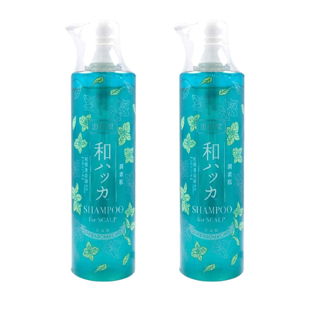 

Junsohada Japanese Mint Scalp 485ml x 2 Cosmetex Roland Cool Refreshing Cleansing Shampoo, bottles, Aroma,