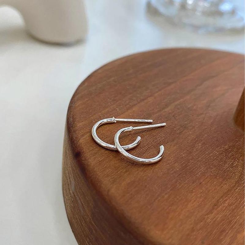 6Pcs/Set Korean Simple  Stud Earring Set C Shaped Zircon Earrings