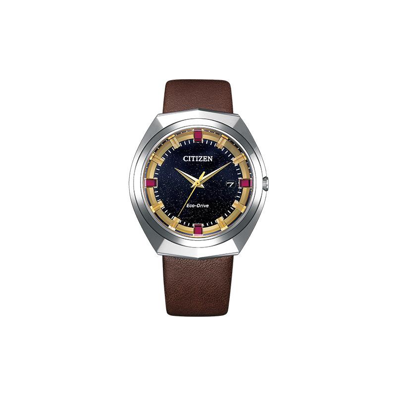 

CITIZEN Eco-Drive Series Cultured Ruby Inlaid Dial Date Display Waterproof Solar Quartz Cowhide Strap Men s Watch Black Dial BN1010-05E чорний
