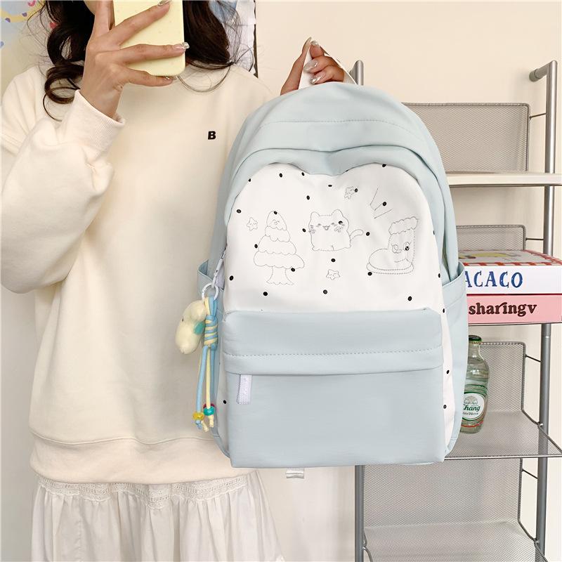 Cute campus schoolbag for girls Junior high school students Korean version Versatile large-capacity computer backpack Casual college student backpack