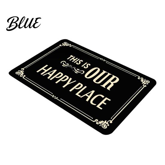 Modern Interior Rug Place Vintage This Is Floor Mat Funny Welcome My Happy Scroll Pattern
