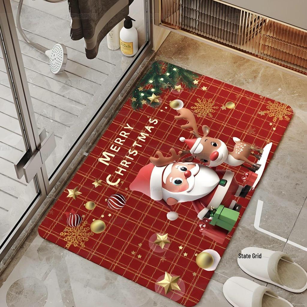 Non-Slip Christmas Rug - Quick-Dry & Absorbent Bathroom Floor Mat
