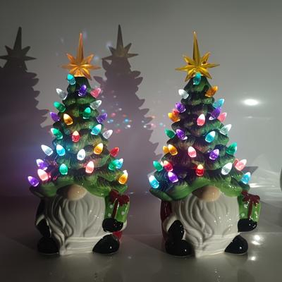 Charmig Harts Tomte Julgran Flerfärgade Ljus - Batteridriven, Inomhus/Utomhus Juldekoration för Hem, Kök, Kontor & Mer