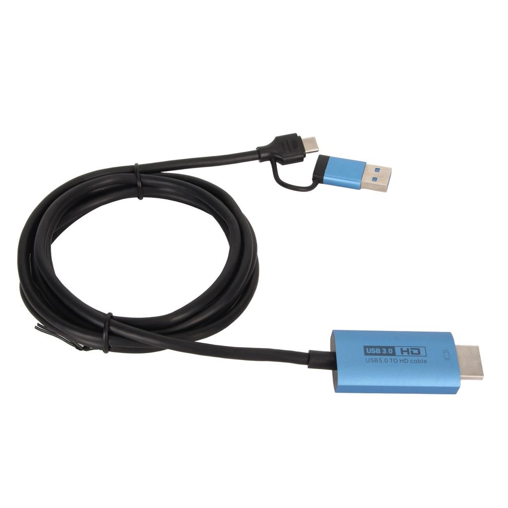 USB To HD Multimedia Interface Adapter Plug and Play USB Type C Converter Cable for Phone Laptop 6.6