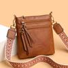 Vertikale Umhänge-Crossbody-Tasche mit mehreren Fächern und breitem Riemen