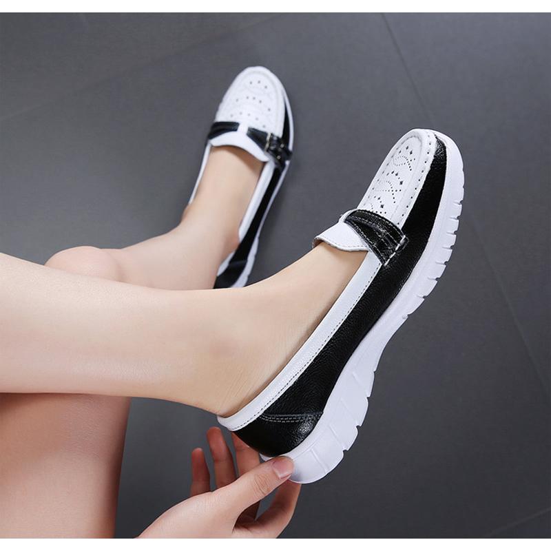 Scarpe estive da donna in vera pelle scarpe basse fatte a mano scarpe casual mocassini slip-on da donna ballerine scarpe da donna