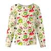 Women's Casual Fashion Long Sleeve Standing Collar Single Breasted Christmas Print Workwear Jacket Tops