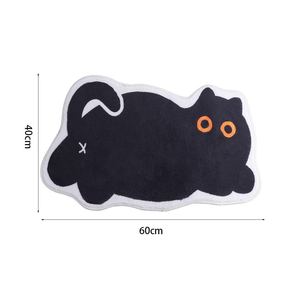 Black Cat Floor Carpet Non-Slip Floor Rugs Home Decoration Cat Shaped Floor Mat  Bedroom