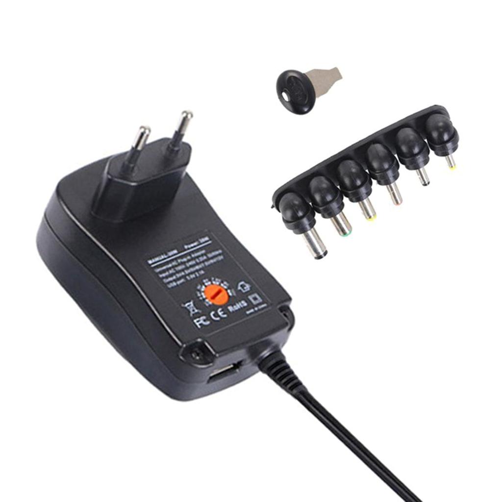 Portable Universal Power Supply with 6DC Adapters Adjustable Voltage Output from 3V To 12V for Wide Compatibility