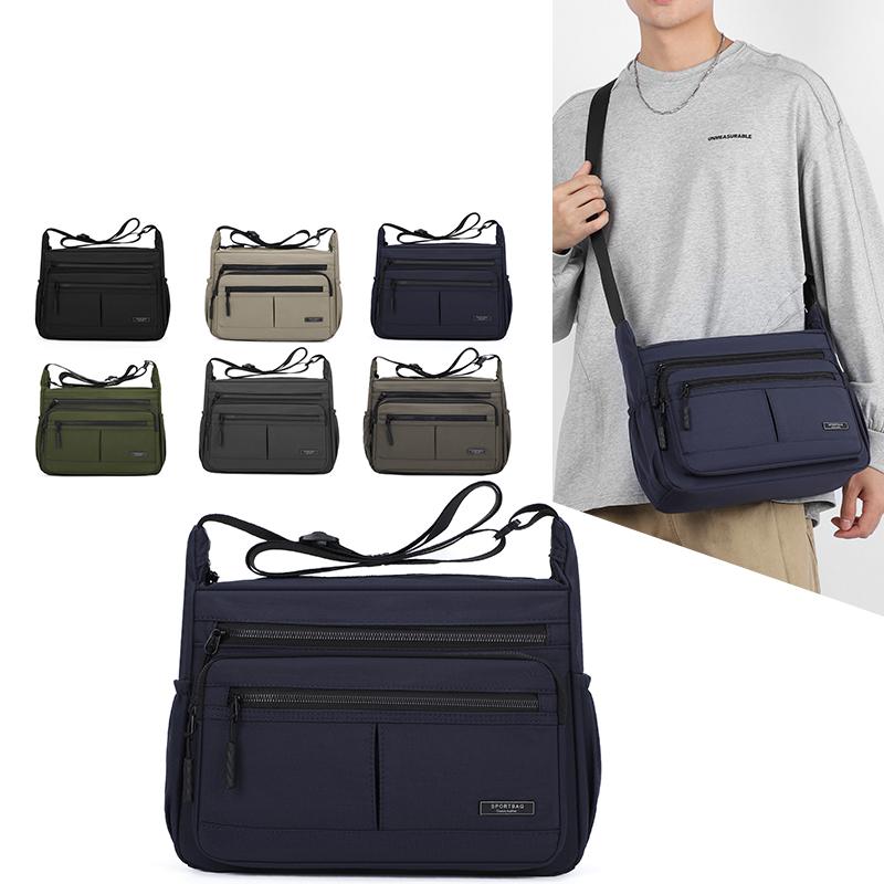 Large Capacity Shoulder Bag Men's Business Briefcase Water-Repellent Crossbody Bag