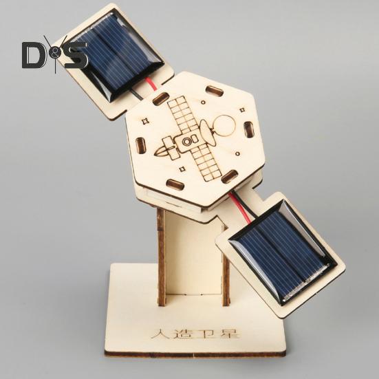 1/2 Sets DIY Artificial Satellite Model Kit Educational Handmade Wooden Puzzle Satellite Model Kids Science Exploration Projects STEM Toy Space Lover