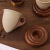 Coarse Pottery Coffee Cup Wooden Pallet Sharp Bottomed Water Cups Breakfast Cups Coffee Mug Afternoon Tea Cup Milk Mug