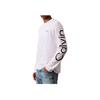 Calvin Klein Crew Neck Logo Print Long Sleeve T-Shirt Men Tops White 40DC812-103