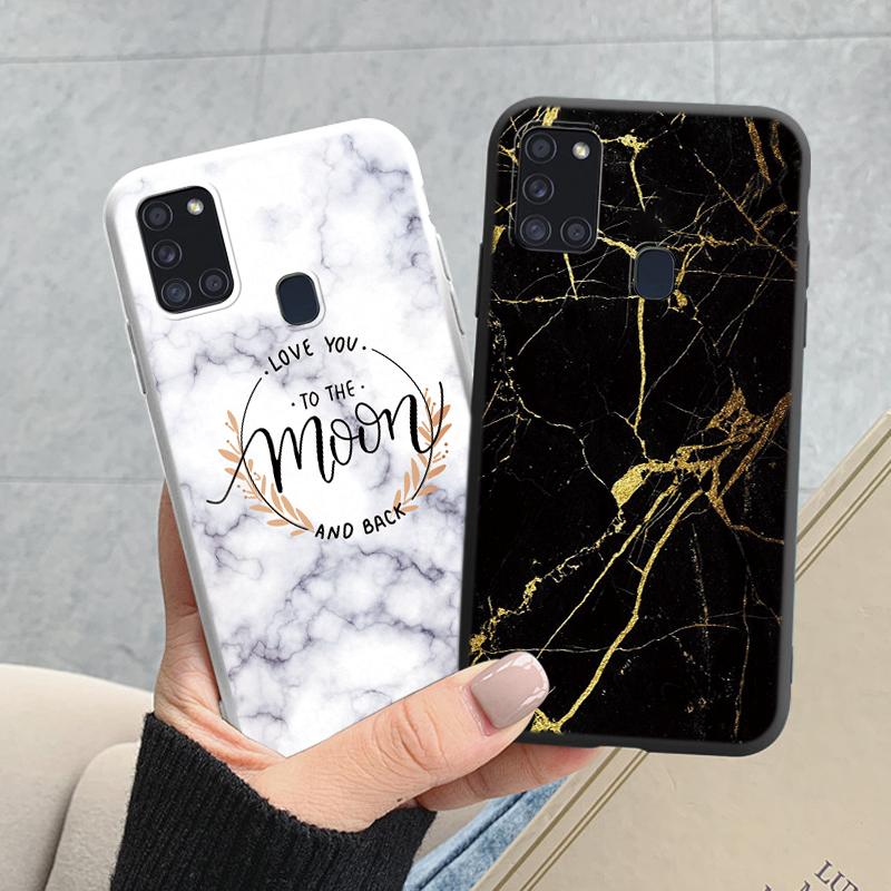 Case For Samsung Galaxy A21S Back Cover Protective Silicone Fundas Fashion Marble Stone Texture Coque For Samsung A21S Capa