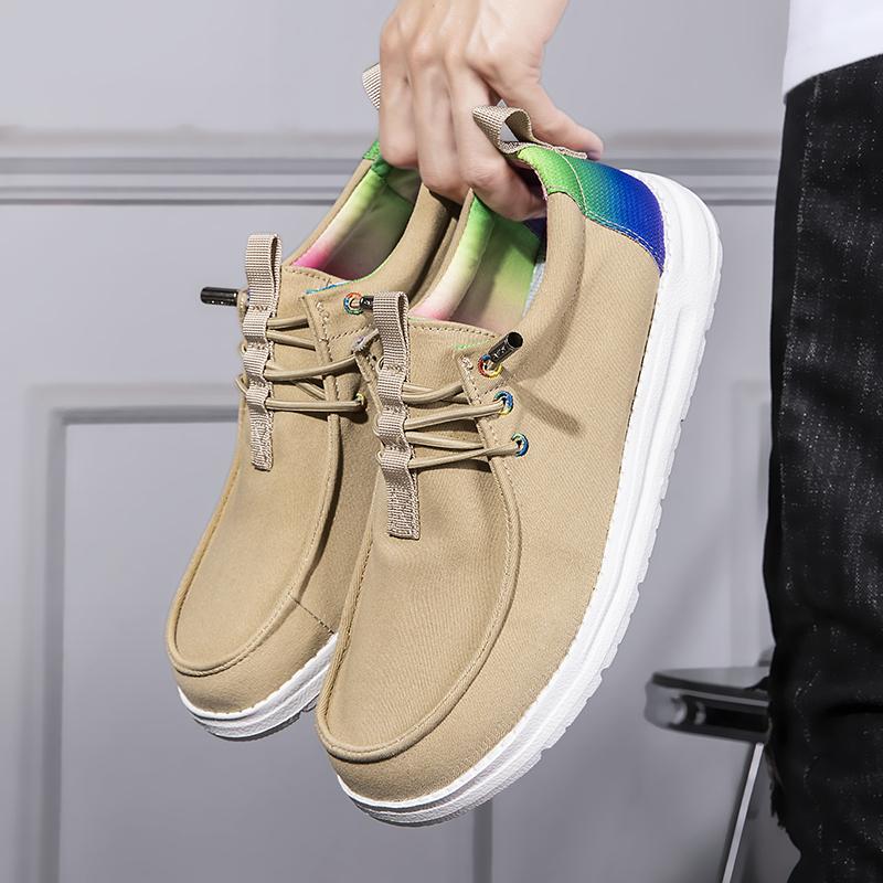 Men's Canvas Shoes Breathable Comfortable Sports Shoes Outdoor Casual Shoes Round Toe Commuting Office Men's Oxford Shoes