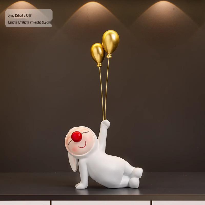 Rabbit Luxury Dual-Sided Balloon Ornaments for TV Cabinet & Living Room