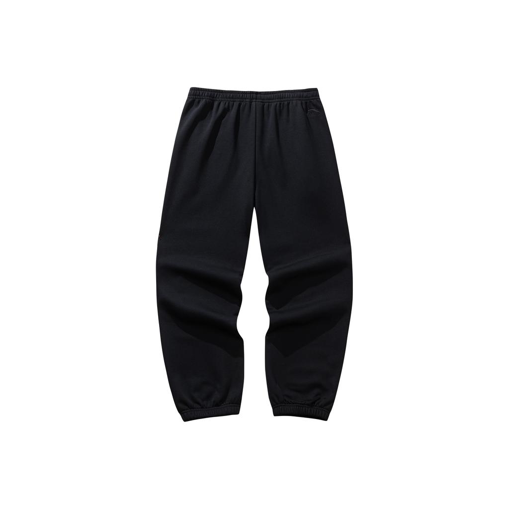 Anta Lifestyle Series Mens Long Pants Winter Sweatpants Knitted Sports Pants Men Bottoms Basic-Black 952548305-3