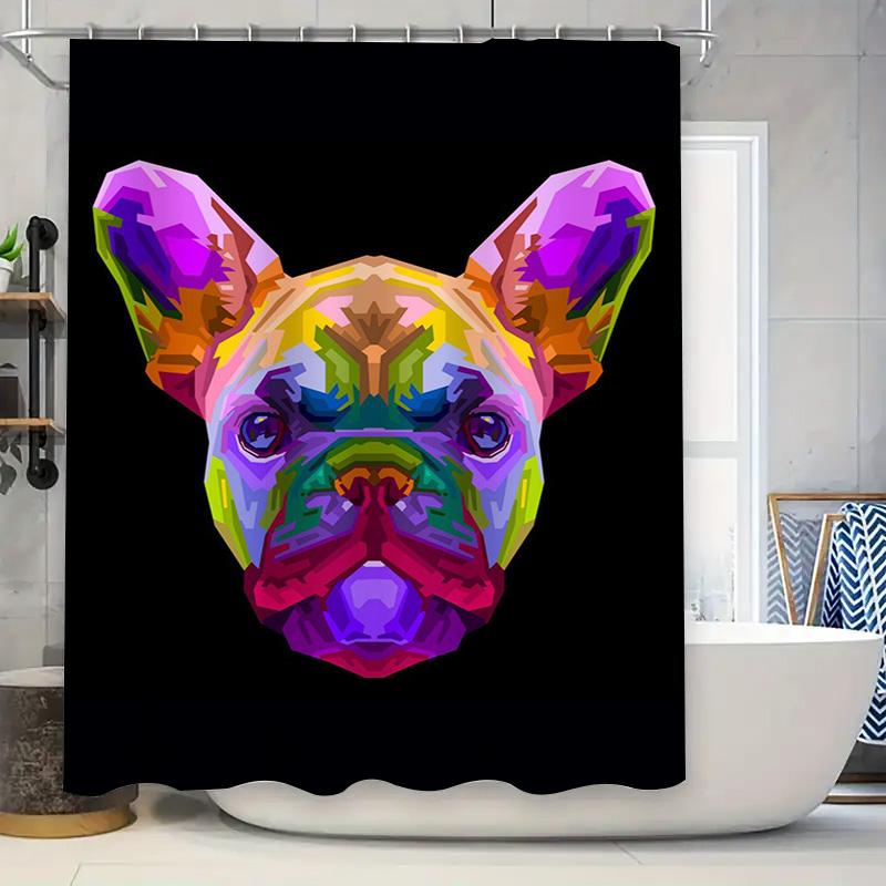 

Vintage Geometric Modern Art Shower Curtain Set With Red Accents For Bathroom Decor Artistic Design Printed Fabric Waterproof Ho W60H190(CM)-1 Pcs
