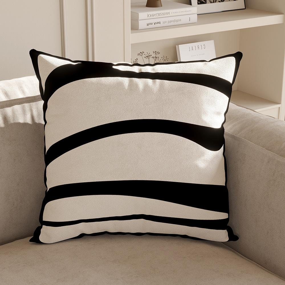 Modern Minimalist Decoration French Cream Style Sofa Pillow Living Room Cushion Black and White High-end Pillow Cover