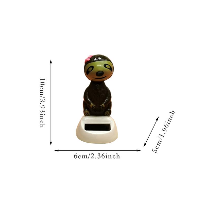 Car Dashboard Bobblehead Toy Solar Powered Sloth Solar Powered Shaking Hand Doll Sloth Animated Bobble Dancer for Car Table Home