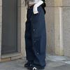 Casual Loose Rivet Jeans Wide Leg Pants Basic Low-Waisted Straight Pants Women Streetwear