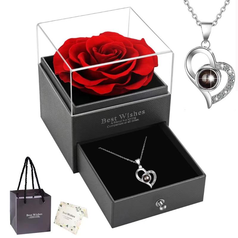 100 Languages 'I Love You' Heart Projection Necklace - Valentine's Day Gift