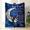 Best Friend Moon Blanket Bedroom Blanket for Livingroom Couch Lunch Break Soft Throw for Friend's Festival Gift