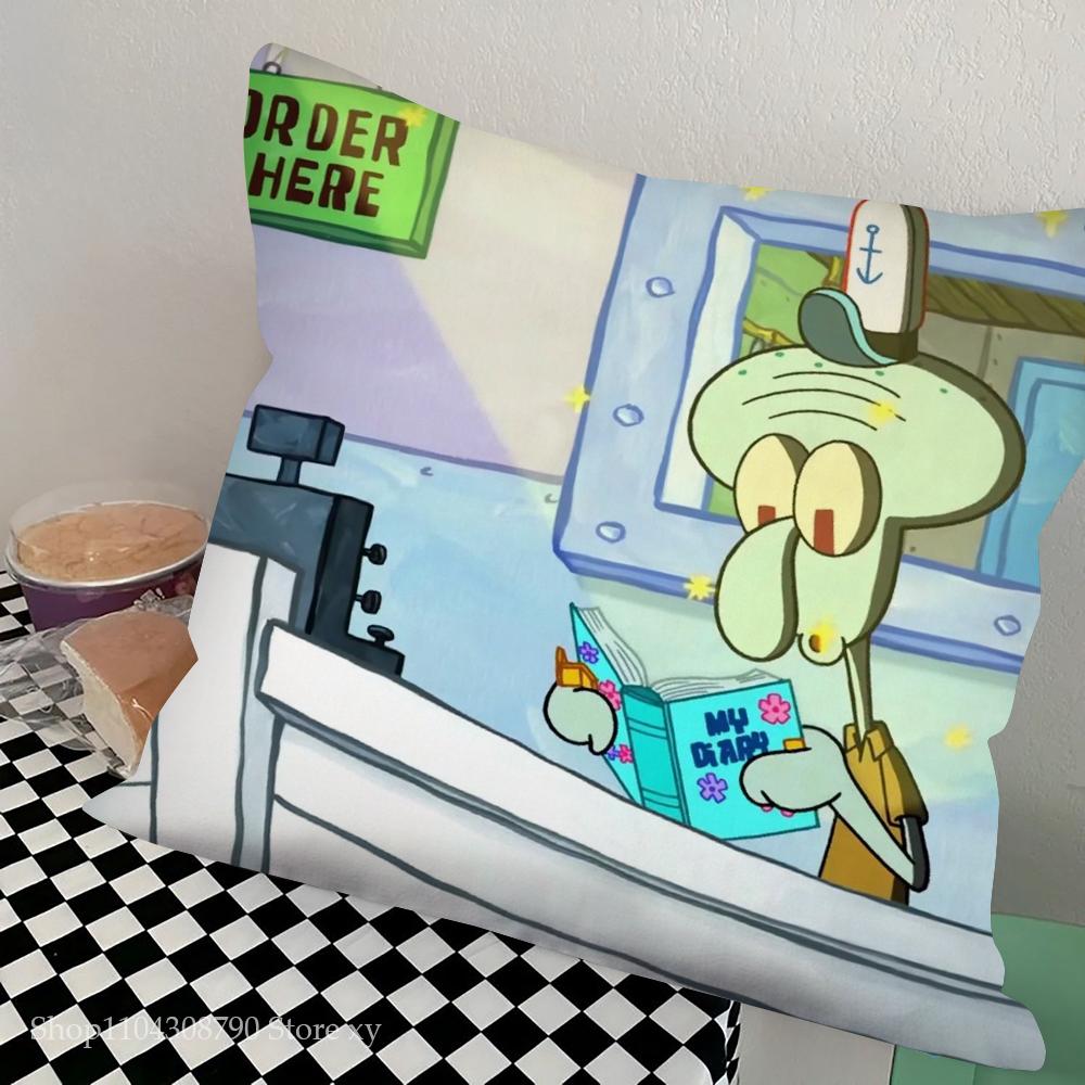 

Анимация Сквидварда Тентаклса S-Губка Боб S-Квадратные Штаны Наволочка Квадратная Подушка Спальня Диван Досуг Гостиная Домашнее Украшение 16x16Inch