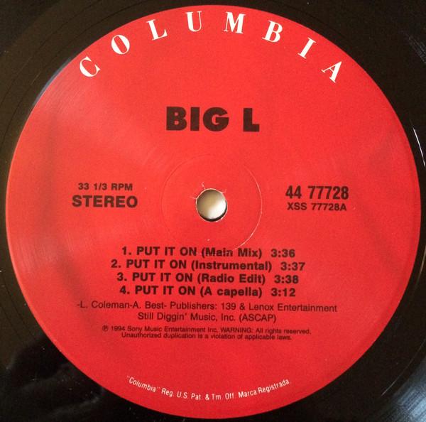 

12inch Record BIG L - Put It On 4477728 COLUMBIA 1995 US Rap & Hip-Hop/R&B Used