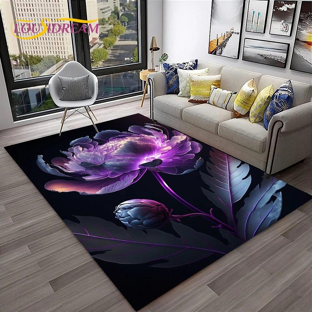 Růžové Láska Květiny Sedmikráska Severský Koberec Kobereček pro Domov Obývací Pokoj Ložnice Pohovka Dekorace Rohožka,Koberec do Dětského Hracího Koutku Protiskluzová Podložka na Podlahu
