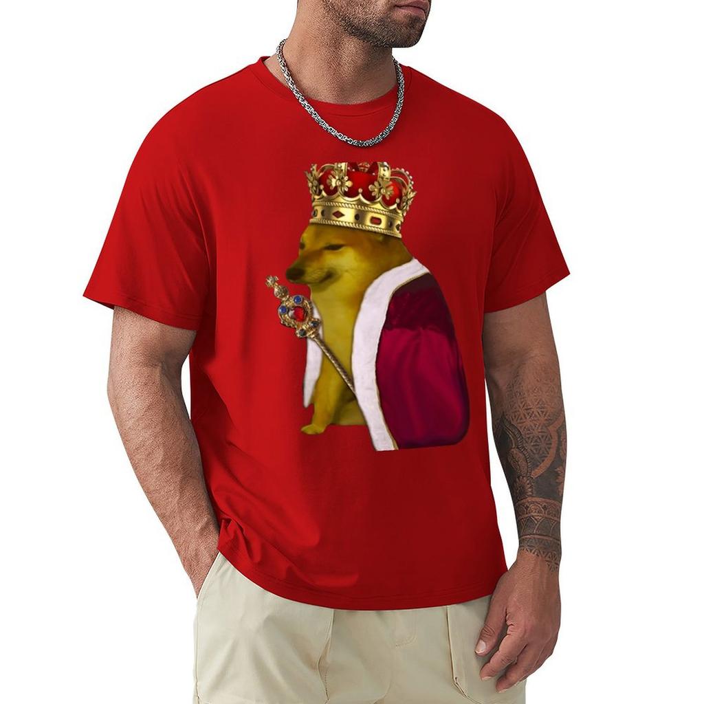 Cheems King T-Shirt Plus Size Tops Customs New Edition Workout Shirts For Men