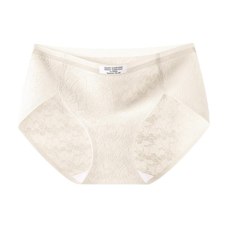 

Women Summer Thin New Pure Cotton Antibacterial Crotch Seamless Triangle Briefs M