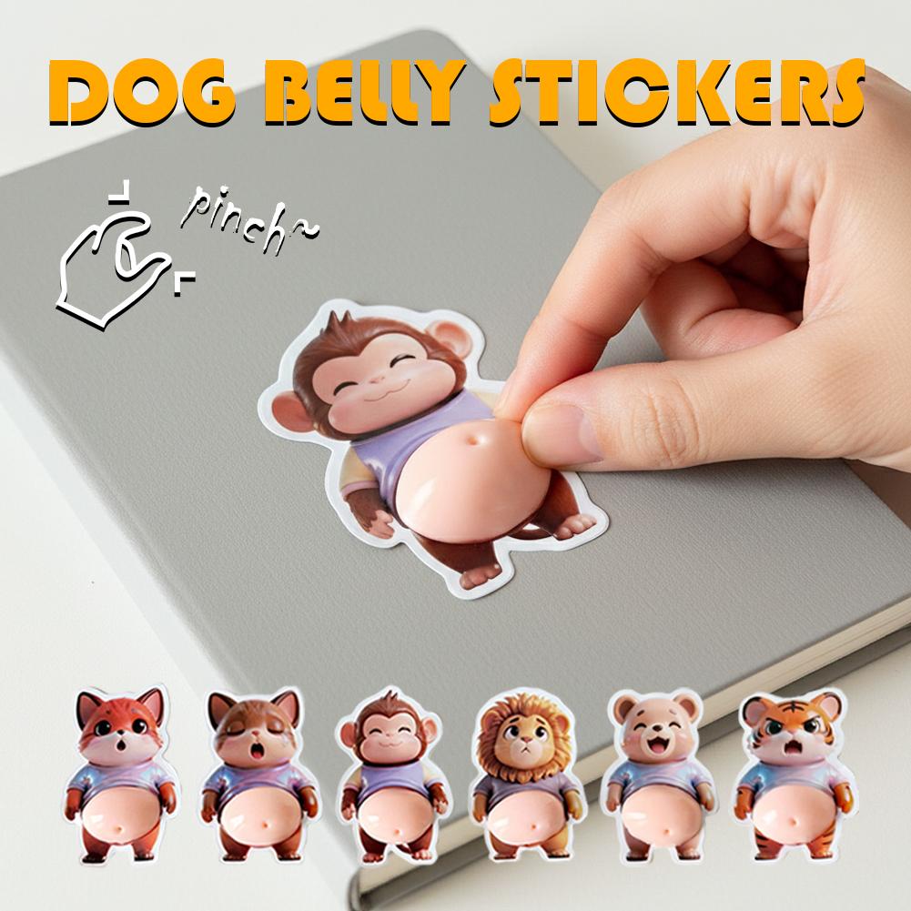 Cute Animals 3D Puffy Stickers, Squeezeable 3D Soft Cute Belly Animals Decorative Stickers for Phone Case Scrapbooking DIY Decor